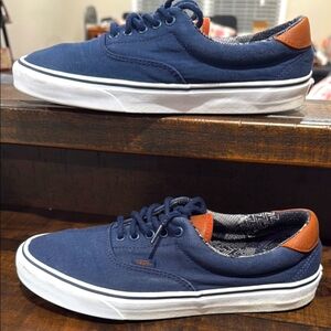 Vans Blue and Brown Sneakers with Vulcanized Soles